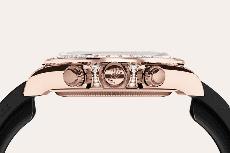 rolex Cosmograph Daytona em Ouro Everose 18 quilates com asas cravejadas de diamantes, m126535tbr-0002 - Danglar