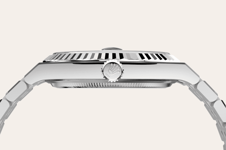 rolex Land-Dweller em Rolesor branco – combinação de aço Oystersteel e ouro branco, m127334-0001 - Danglar