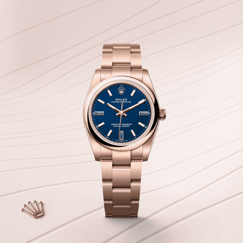 rolex Oyster Perpetual em Ouro Everose 18 quilates, m124205-0002 - Danglar