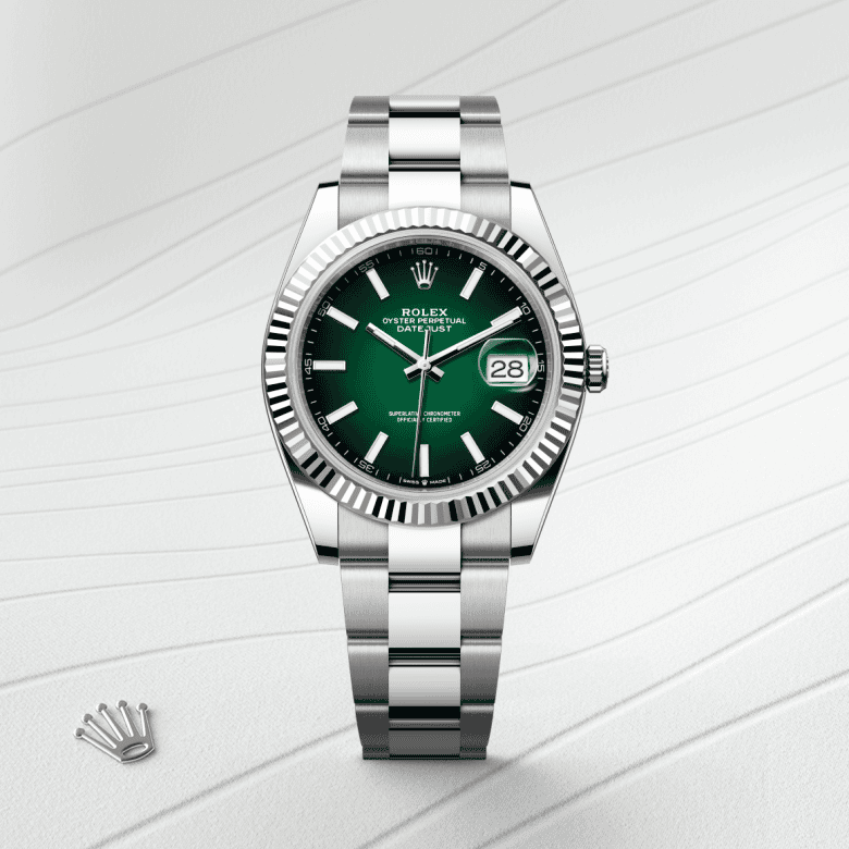 rolex Datejust em Rolesor branco – combinação de aço Oystersteel e ouro branco, m126334-0033 - Danglar