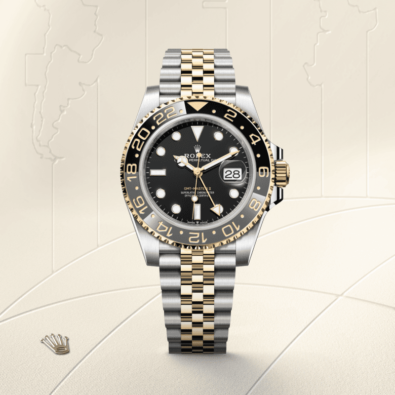 rolex GMT-Master II em Rolesor amarelo – combinação de aço Oystersteel e ouro amarelo, m126713grnr-0001 - Danglar