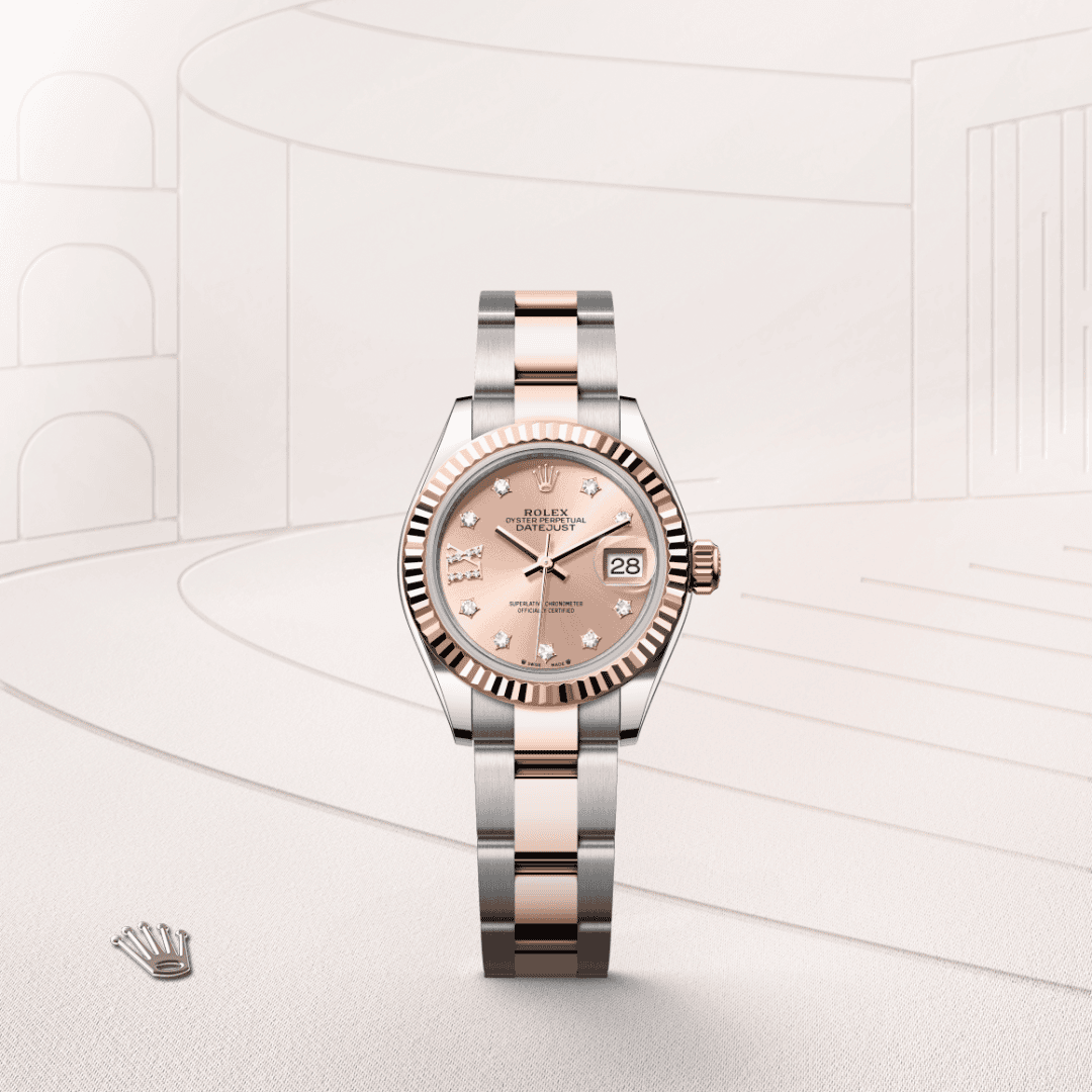 rolex Lady-Datejust em Rolesor Everose – combinação de aço Oystersteel e ouro Everose, m279171-0028 - Danglar