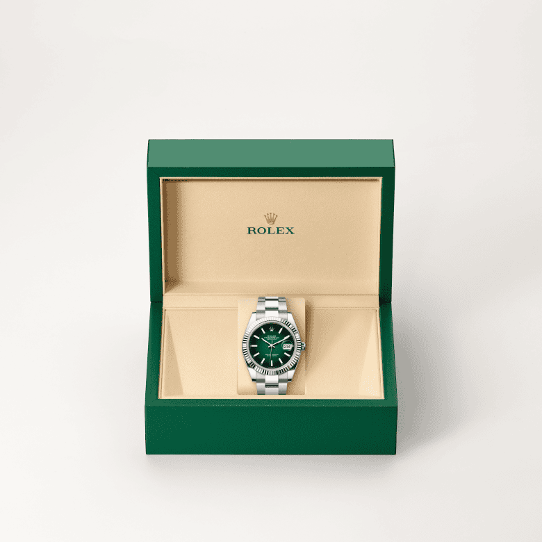 rolex Datejust em Rolesor branco – combinação de aço Oystersteel e ouro branco, m126334-0033 - Danglar