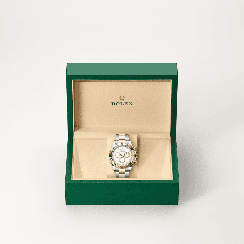 rolex Cosmograph Daytona em Rolesor amarelo – combinação de aço Oystersteel e ouro amarelo, m126503-0001 - Danglar