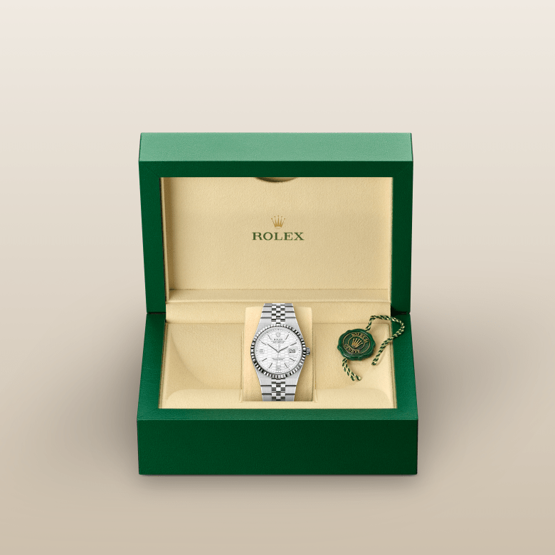 rolex Land-Dweller em Rolesor branco – combinação de aço Oystersteel e ouro branco, m127234-0001 - Danglar