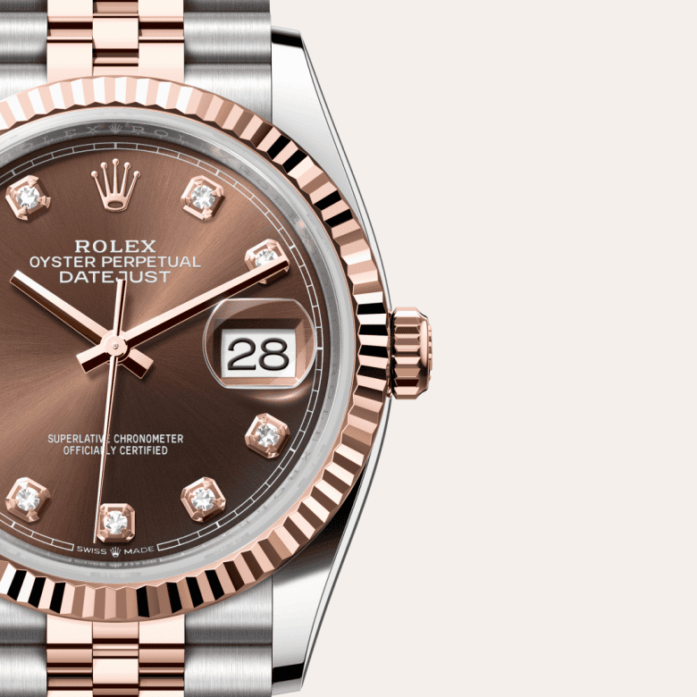 rolex Datejust em Rolesor Everose – combinação de aço Oystersteel e ouro Everose, m126231-0053 - Danglar