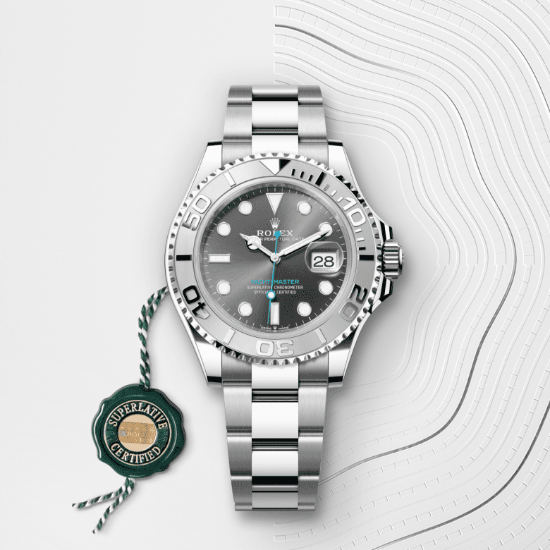 rolex Yacht-Master em Rolesium – combinação de aço Oystersteel e platina, m126622-0001 - Danglar