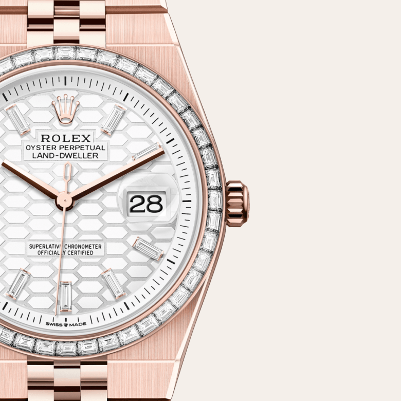 rolex Land-Dweller em Ouro Everose 18 quilates, m127285tbr-0002 - Danglar