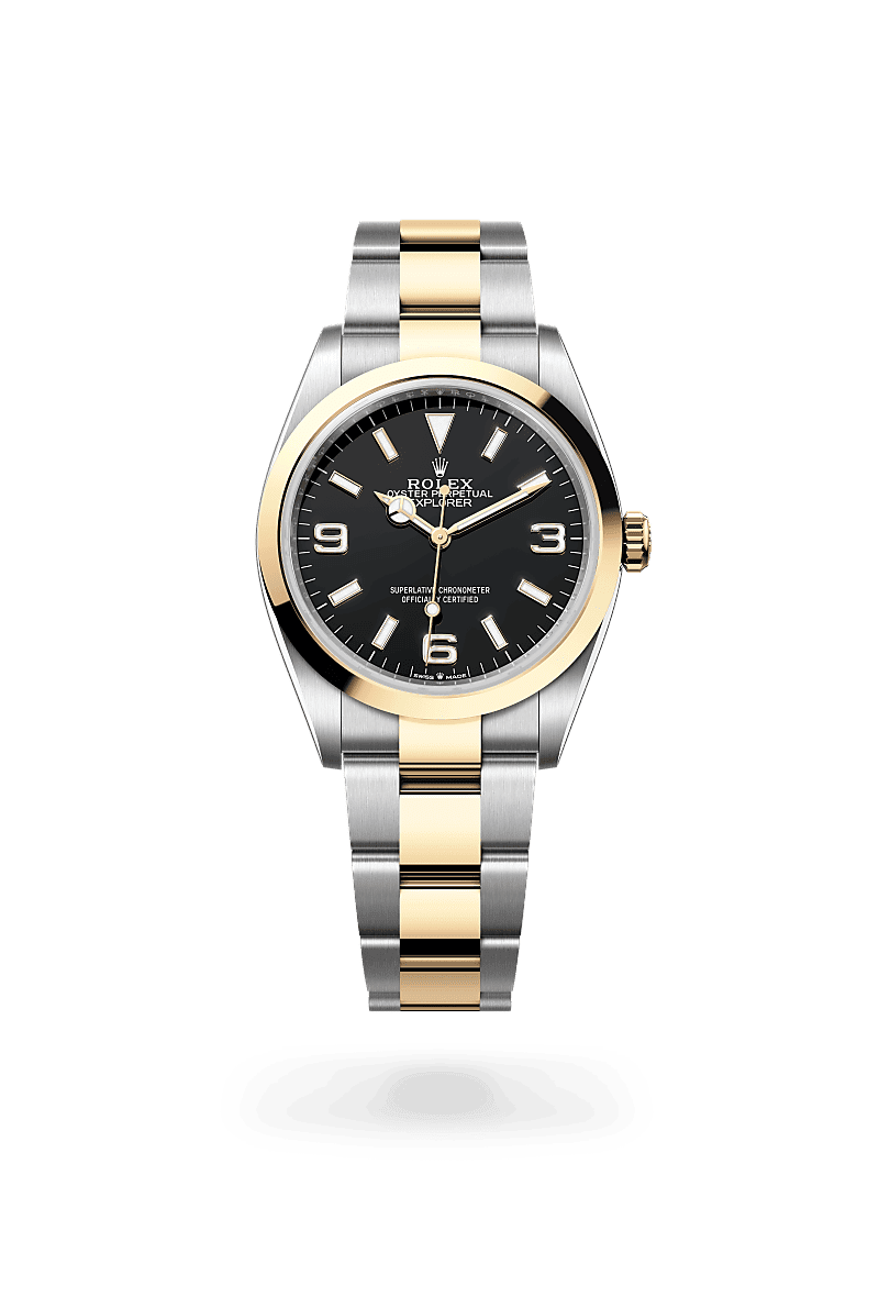 rolex Explorer em Rolesor amarelo – combinação de aço Oystersteel e ouro amarelo, m124273-0001 - Danglar