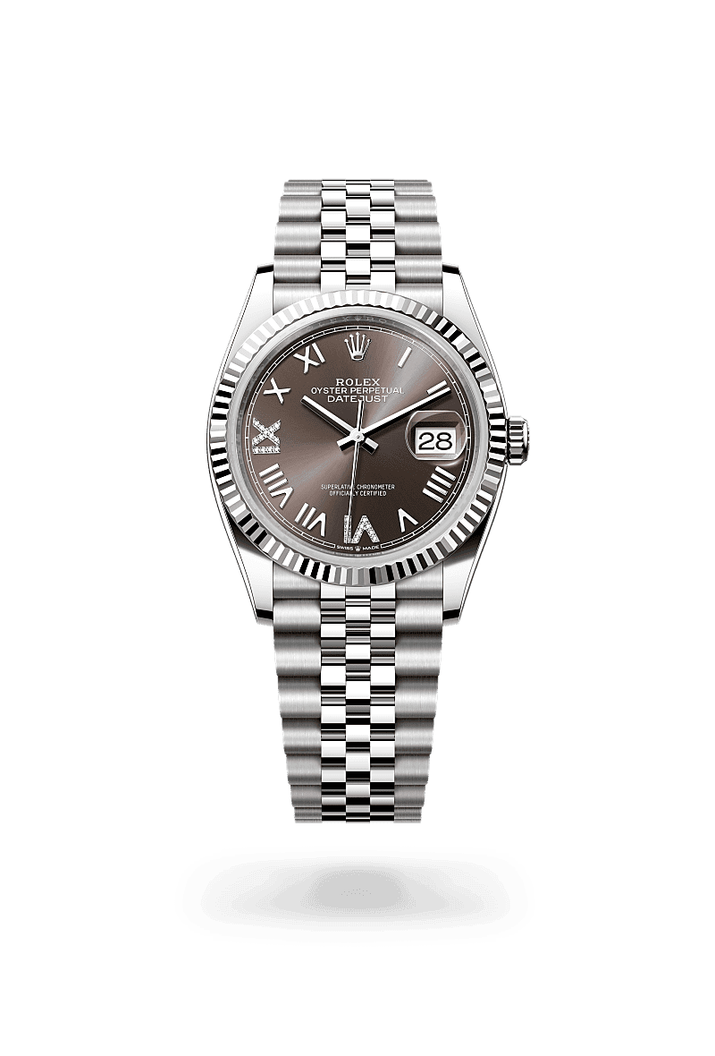 rolex Datejust em Rolesor branco – combinação de aço Oystersteel e ouro branco, m126234-0071 - Danglar